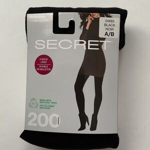 Secret Black Fleece Lined Tights Size A/B